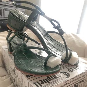 Jeffery Campbell Zella Sandal in Green Croc